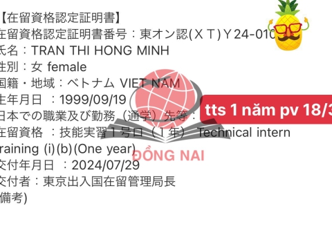 CHÚC MỪNG HỌC VIÊN RA TƯ CÁCH LƯU TRÚ