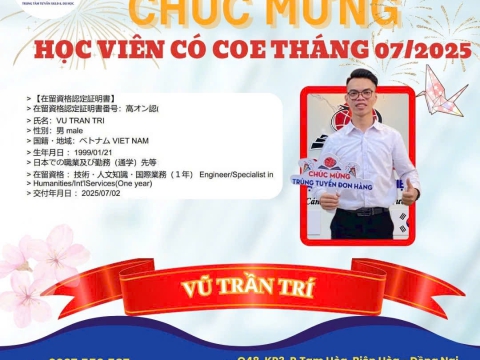 CHÚC MỪNG HỌC VIÊN RA TƯ CÁCH LƯU TRÚ