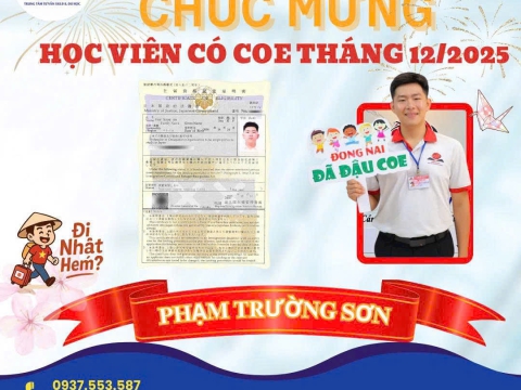 COE DU HỌC SINH KÌ THÁNG 04/2025