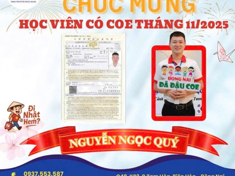 COE DU HỌC SINH KÌ THÁNG 04/2025