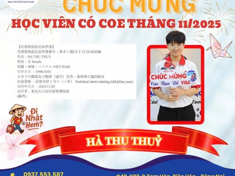 COE DU HỌC SINH KÌ THÁNG 04/2025