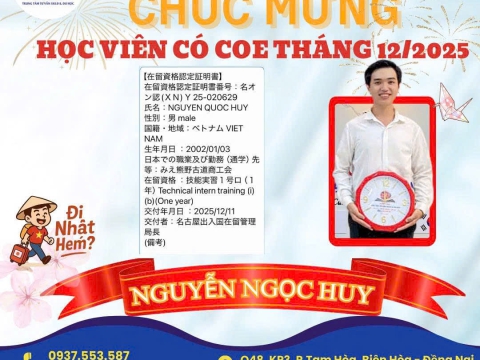 CHÚC MỪNG HỌC VIÊN RA TƯ CÁCH LƯU TRÚ